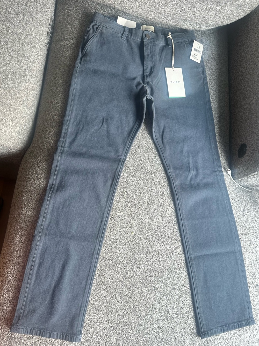 DL1961 Brady Slim Chino Pants Stone Blue NWT Size 16 Sustainable